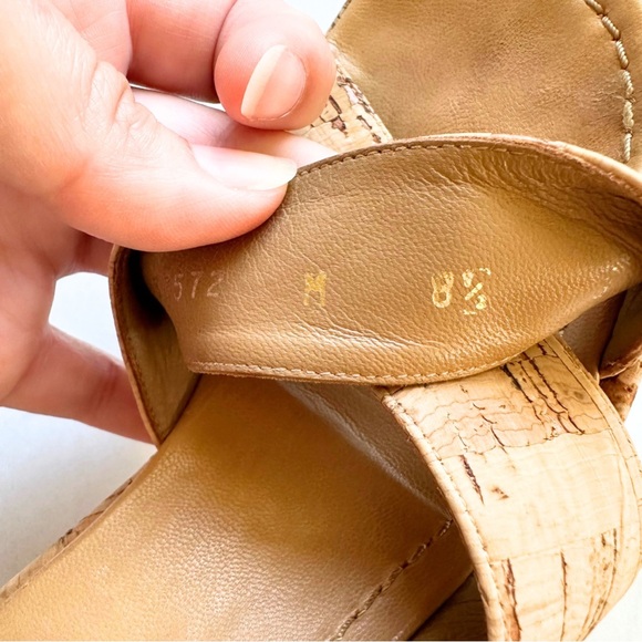 SOLD - Stuart Weitzman Size 8.5 Wedge Sandals $395 Platform Cork Mules Slides - Picture 10 of 12